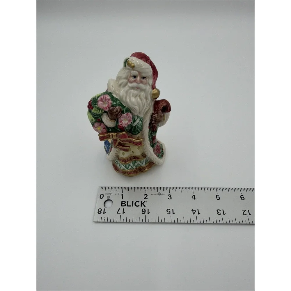 Fitz and Floyd Father Christmas Santa Claus Ceramic Bell Figurine 5.5‎ Inch